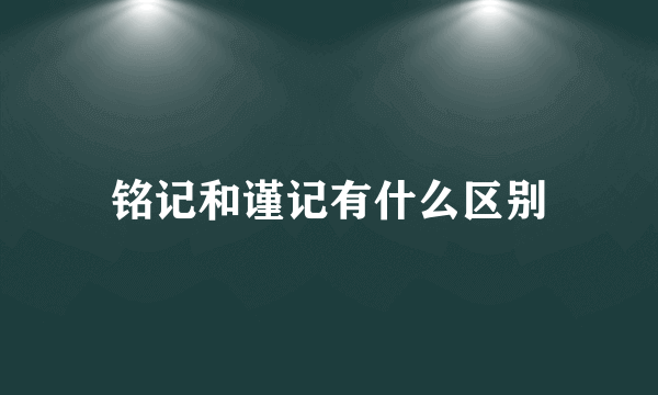 铭记和谨记有什么区别