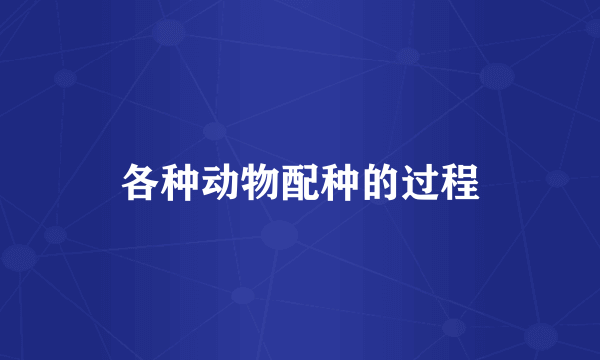 各种动物配种的过程