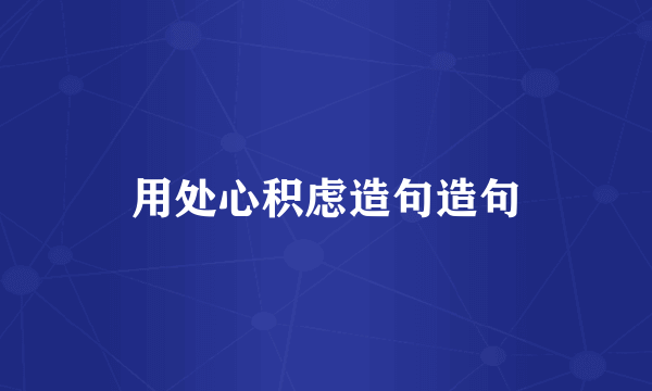 用处心积虑造句造句