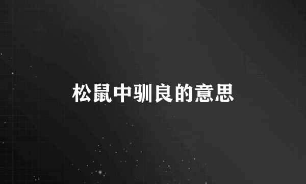 松鼠中驯良的意思
