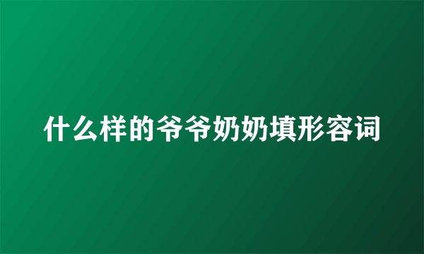 什么样的爷爷奶奶填形容词