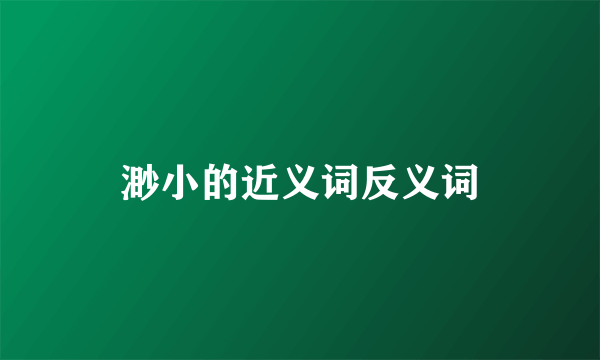 渺小的近义词反义词