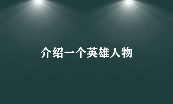 介绍一个英雄人物
