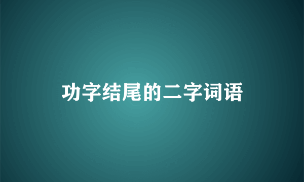 功字结尾的二字词语