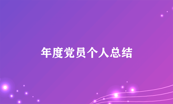 年度党员个人总结