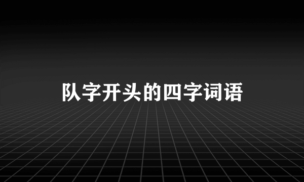 队字开头的四字词语