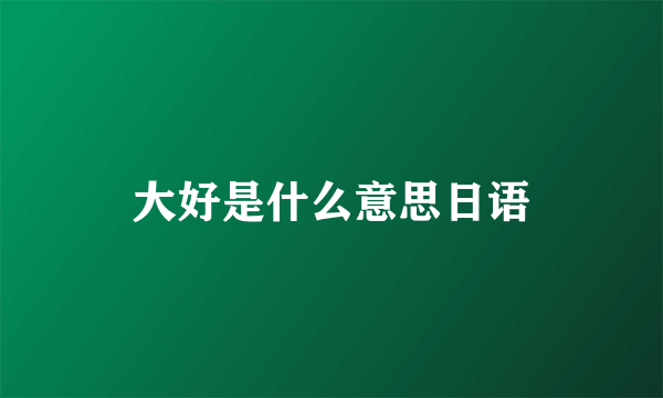 大好是什么意思日语