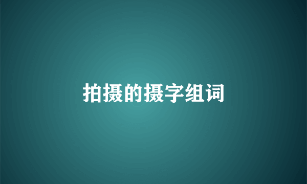 拍摄的摄字组词
