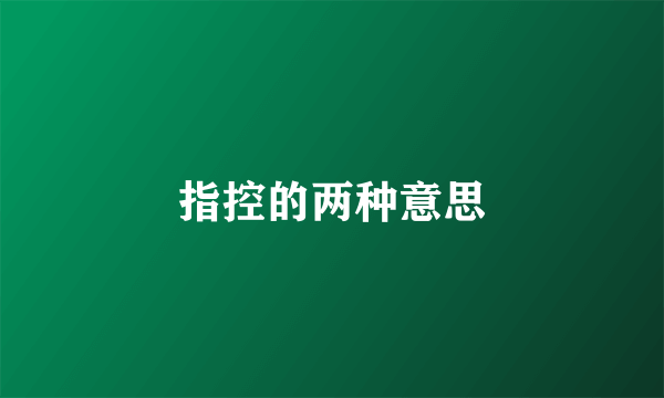 指控的两种意思