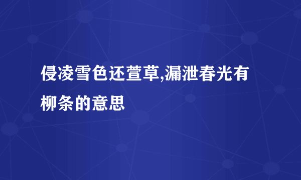 侵凌雪色还萱草,漏泄春光有柳条的意思