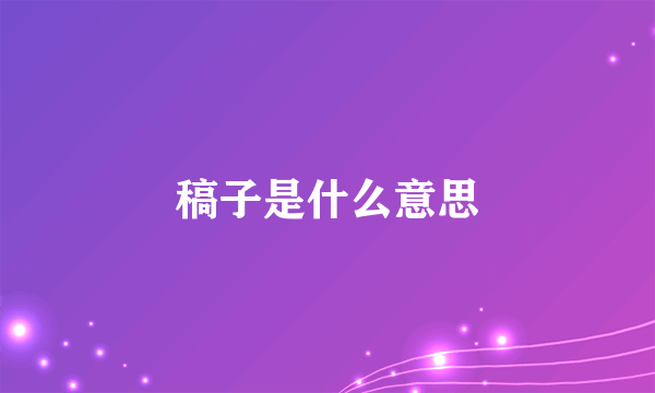 稿子是什么意思