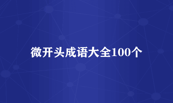 微开头成语大全100个