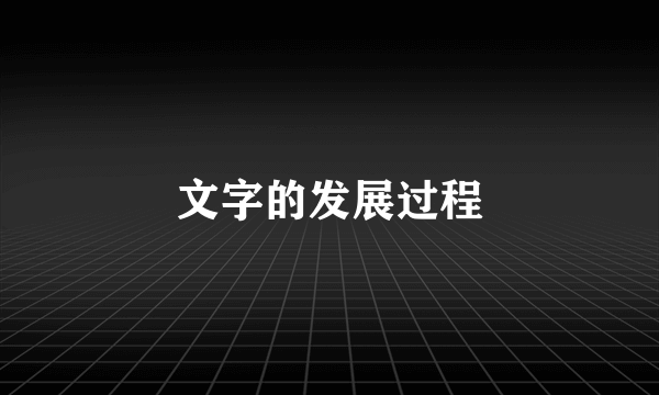 文字的发展过程