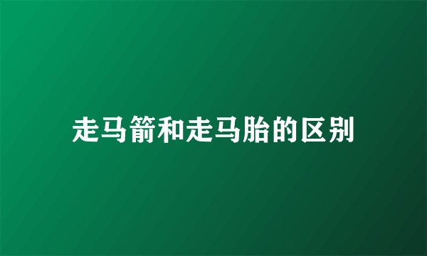 走马箭和走马胎的区别
