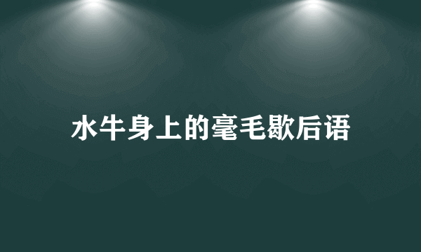 水牛身上的毫毛歇后语
