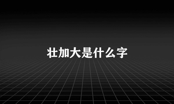壮加大是什么字