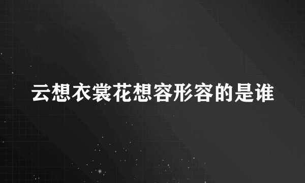 云想衣裳花想容形容的是谁