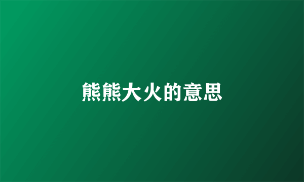 熊熊大火的意思