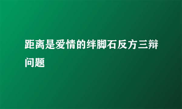 距离是爱情的绊脚石反方三辩问题