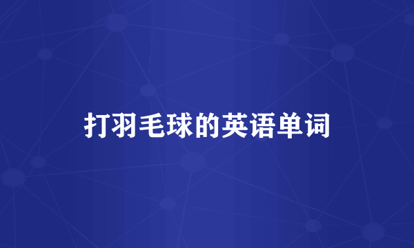 打羽毛球的英语单词