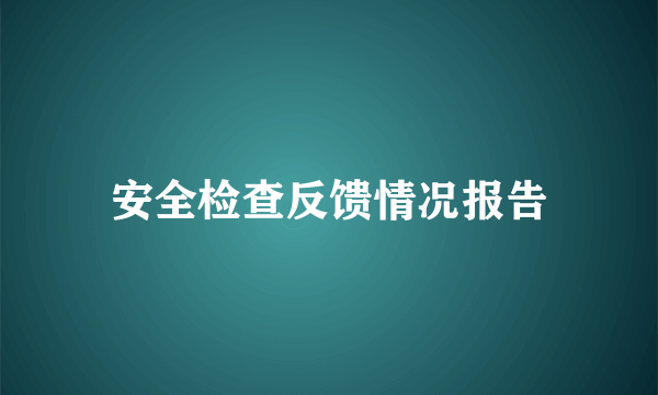 安全检查反馈情况报告