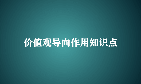 价值观导向作用知识点