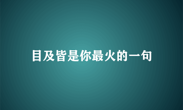 目及皆是你最火的一句