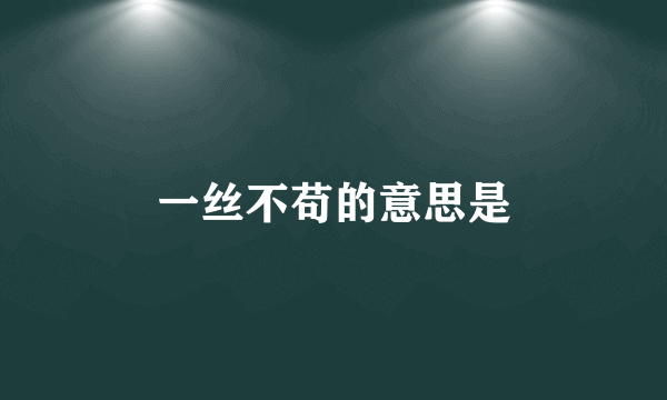一丝不苟的意思是
