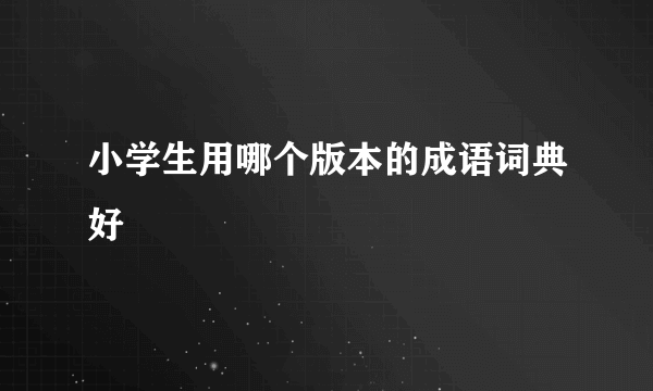 小学生用哪个版本的成语词典好