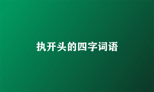 执开头的四字词语