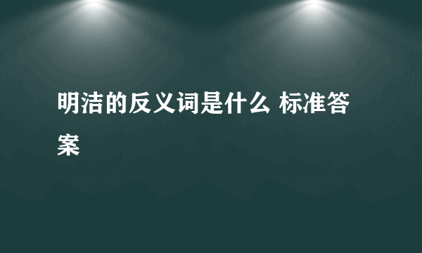 明洁的反义词是什么 标准答案