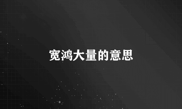 宽鸿大量的意思