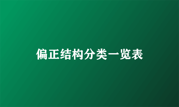 偏正结构分类一览表