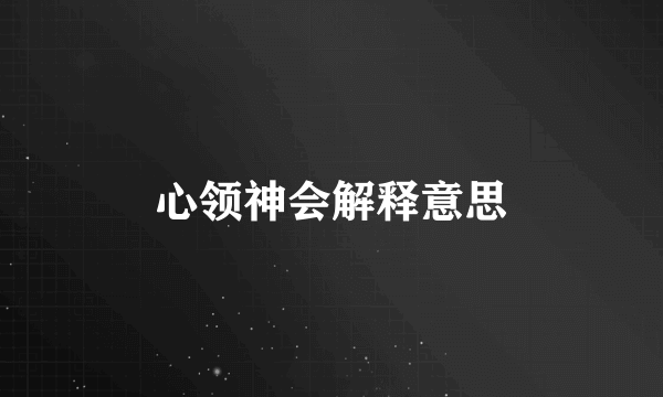 心领神会解释意思