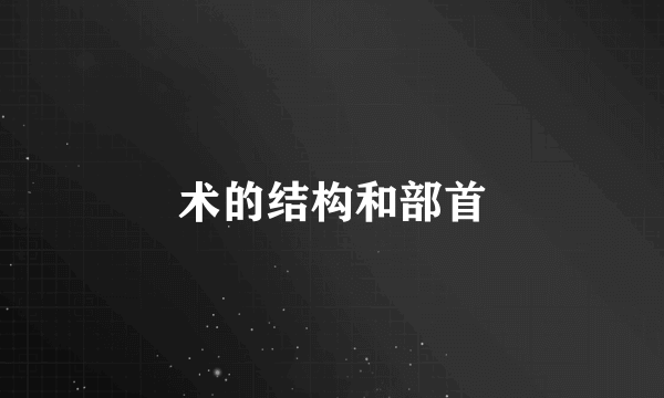 术的结构和部首