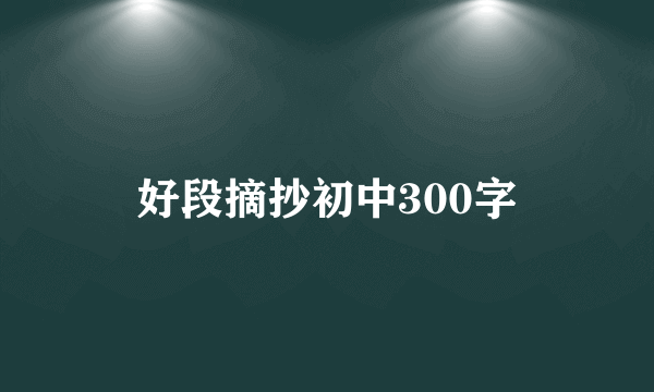 好段摘抄初中300字