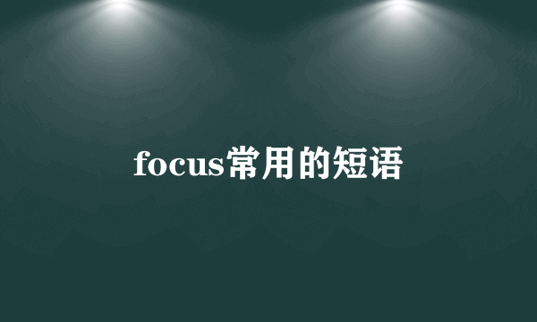 focus常用的短语