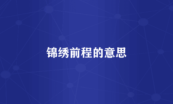 锦绣前程的意思
