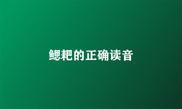 鳃耙的正确读音