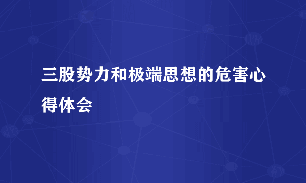三股势力和极端思想的危害心得体会