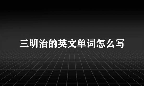 三明治的英文单词怎么写