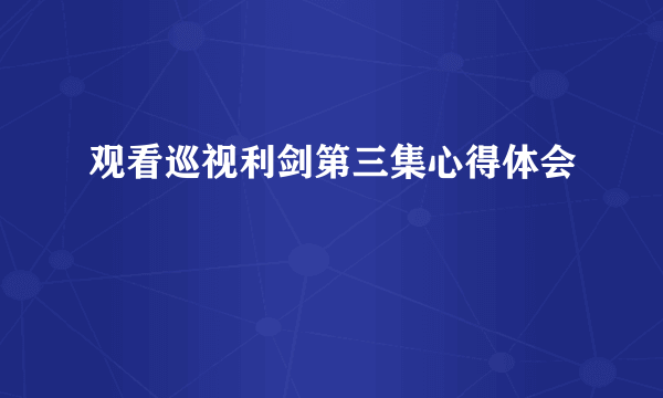 观看巡视利剑第三集心得体会