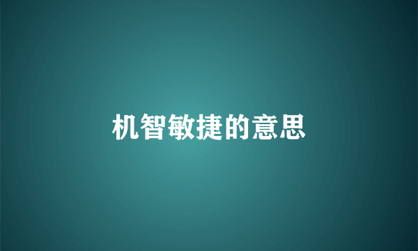 机智敏捷的意思