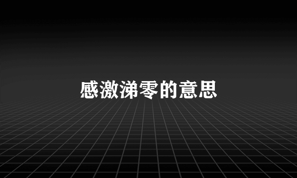 感激涕零的意思
