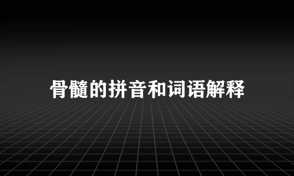 骨髓的拼音和词语解释