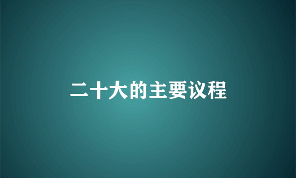 二十大的主要议程