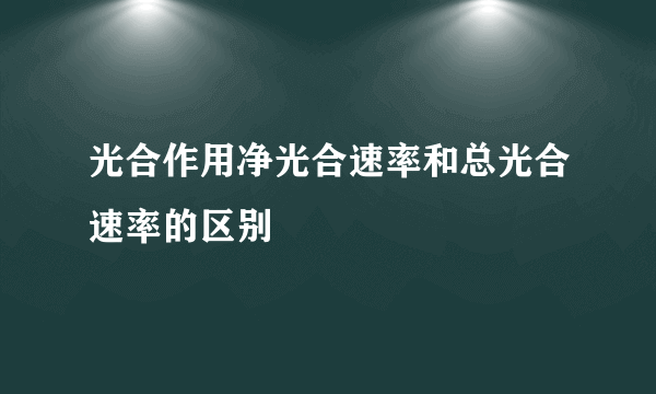 光合作用净光合速率和总光合速率的区别