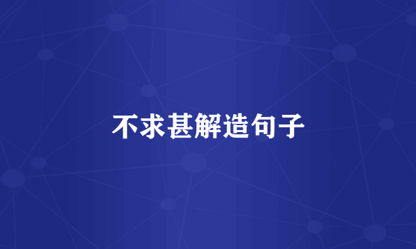 不求甚解造句子