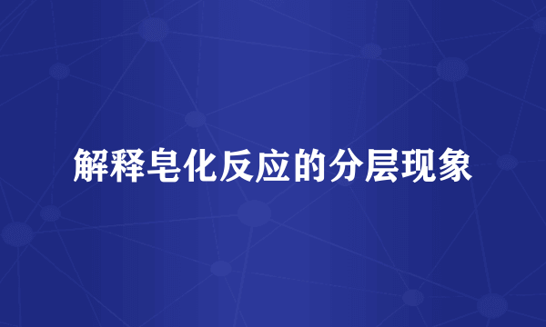 解释皂化反应的分层现象