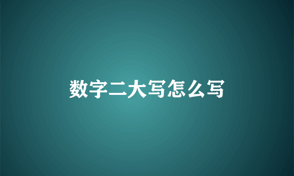 数字二大写怎么写